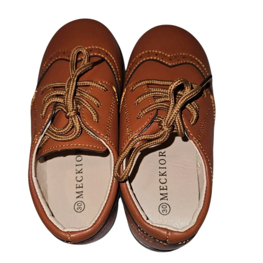 Boy's MECKIOR Brown Dress Shoes Size 30
